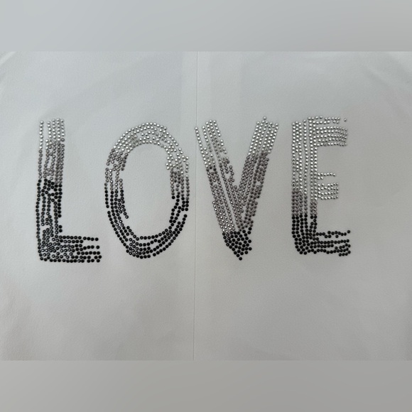 Zadig & Voltaire Viva Gradient Love Crystal Strass Blazer Ecru Size 42 NWT BNWT - Picture 11 of 11